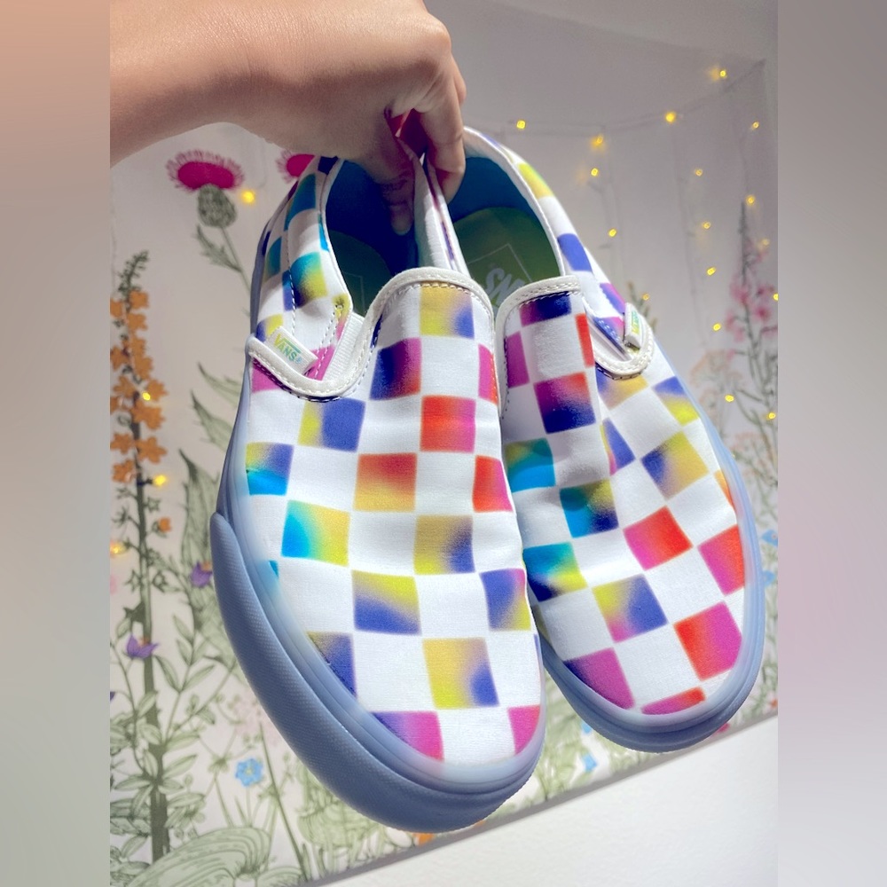VANS Classic Cultivate Care Checkered Rainbow Skate Shoes